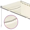  krémszínű szélérzékelős, LED-es napellenző redőnnyel 4x3 m  
