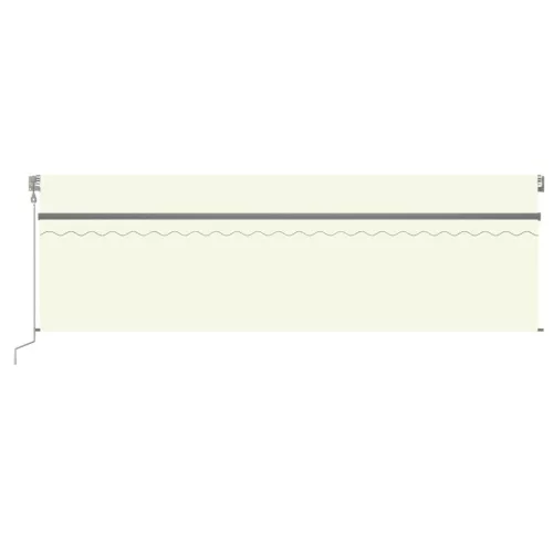  krémszínű szélérzékelős, LED-es napellenző redőnnyel 5x2,5 m