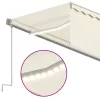  krémszínű szélérzékelős, LED-es napellenző redőnnyel 5x2,5 m
