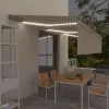  krémszínű kihúzható LED-es napellenző redőnnyel 6 x 3 m