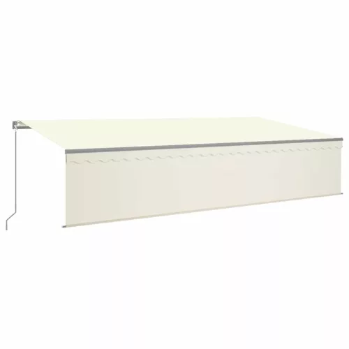  krémszínű kihúzható LED-es napellenző redőnnyel 6 x 3 m