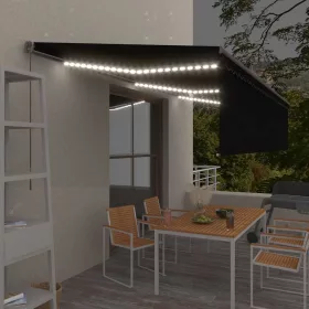    antracitszürke kihúzható LED-es napellenző redőnnyel 6 x 3 m