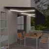  antracitszürke redőnyös, LED-es, szélérzékelős napellenző 6x3 m