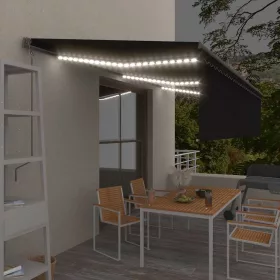    antracitszürke redőnyös, LED-es, szélérzékelős napellenző 6x3 m