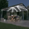  antracitszürke pavilon LED fényfüzérrel 400 x 300 cm