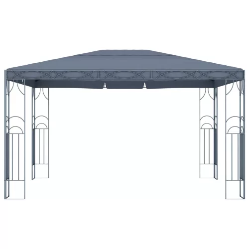 antracitszürke pavilon LED fényfüzérrel 400 x 300 cm