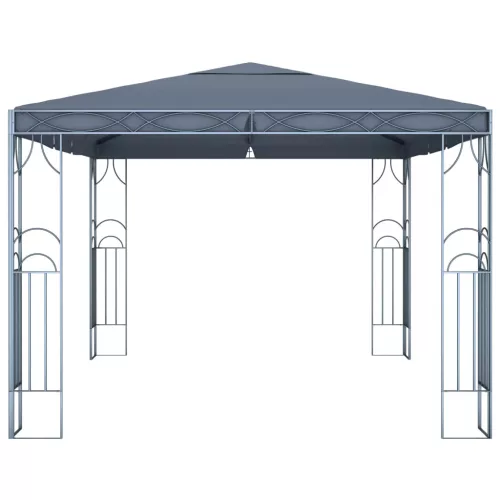  antracitszürke pavilon LED fényfüzérrel 400 x 300 cm