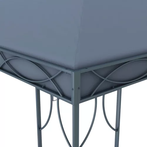  antracitszürke pavilon LED fényfüzérrel 400 x 300 cm