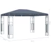  antracitszürke pavilon LED fényfüzérrel 400 x 300 cm