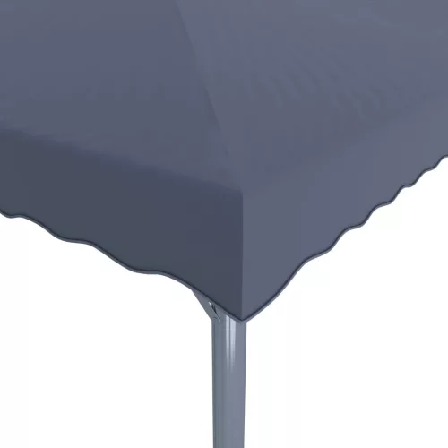  antracitszürke alumíniumpavilon LED fényfüzérrel 400 x 300 cm