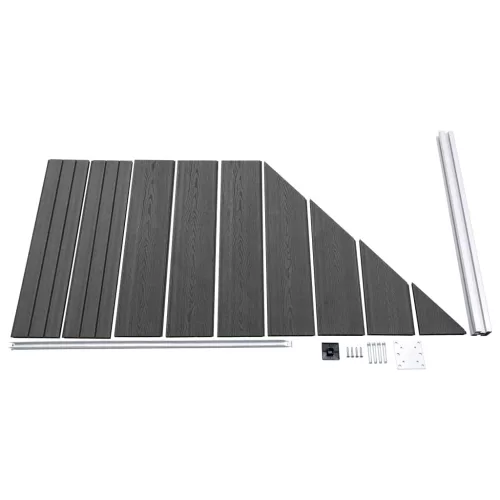  fekete WPC kerítéspanelszett 965 x (105-186) cm  