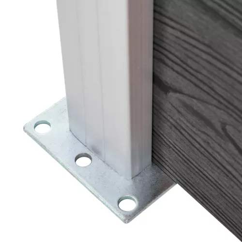  fekete WPC kerítéspanelszett 1138 x (105-186) cm  