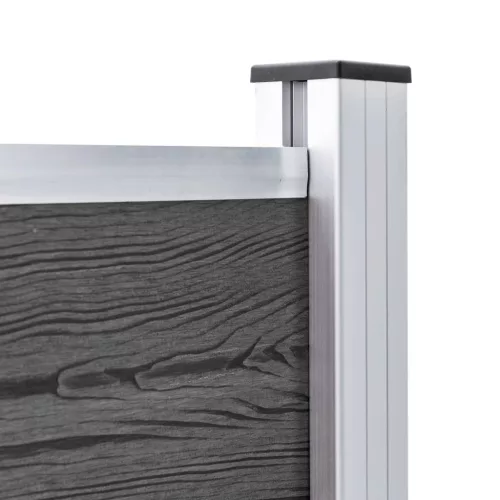  fekete WPC kerítéspanelszett 353 x 105 cm 