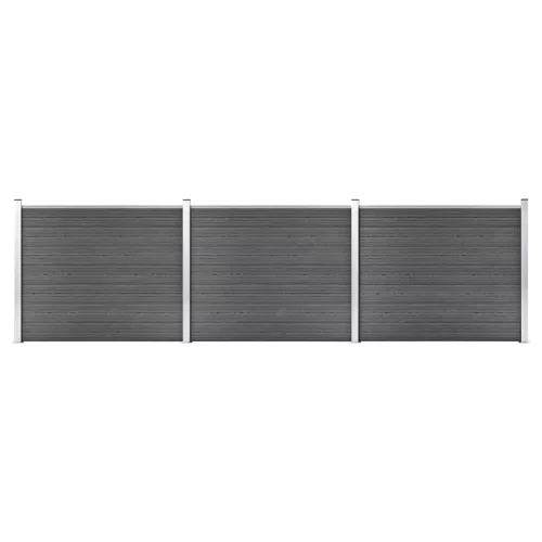  fekete WPC kerítéspanelszett 526 x 146 cm  