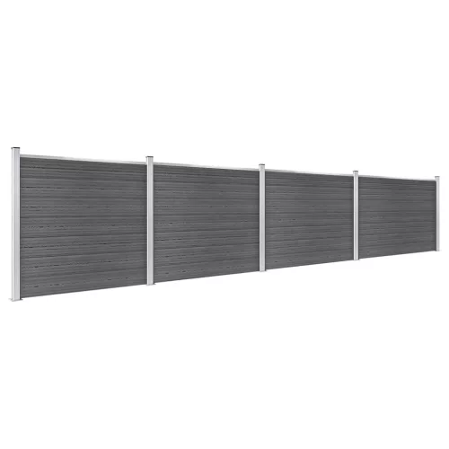  fekete WPC kerítéspanelszett 699 x 146 cm  
