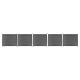  fekete WPC kerítéspanelszett 872 x 146 cm