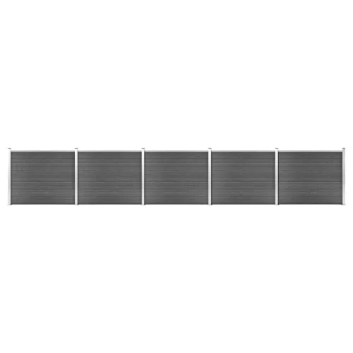  fekete WPC kerítéspanelszett 872 x 146 cm