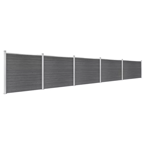  fekete WPC kerítéspanelszett 872 x 146 cm