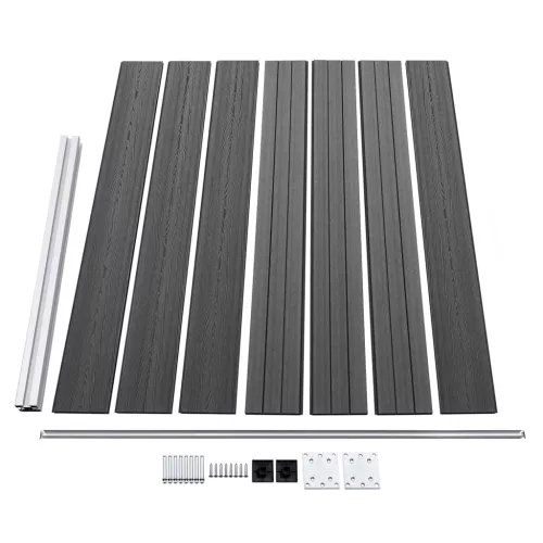  fekete WPC kerítéspanelszett 872 x 146 cm