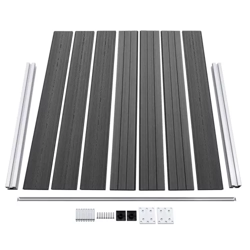 fekete WPC kerítéspanelszett 872 x 146 cm