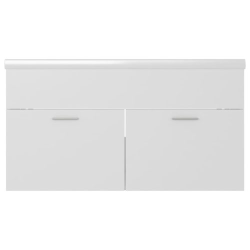  fehér szerelt fa mosdószekrény beépített mosdókagylóval