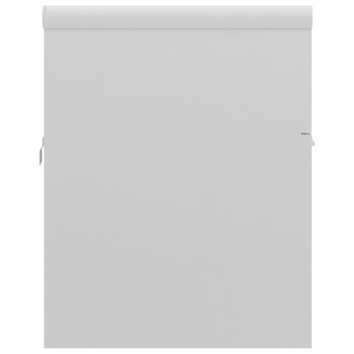  magasfényű fehér szerelt fa mosdószekrény beépített kagylóval