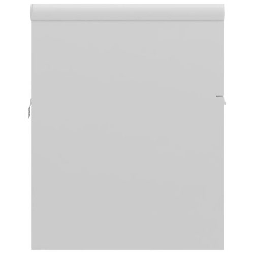  magasfényű fehér szerelt fa mosdószekrény beépített kagylóval