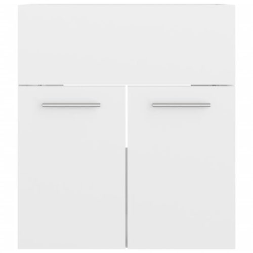  magasfényű fehér forgácslap fürdőszobai bútorszett