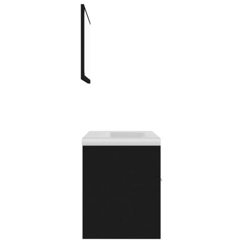  fekete forgácslap fürdőszobai bútorszett