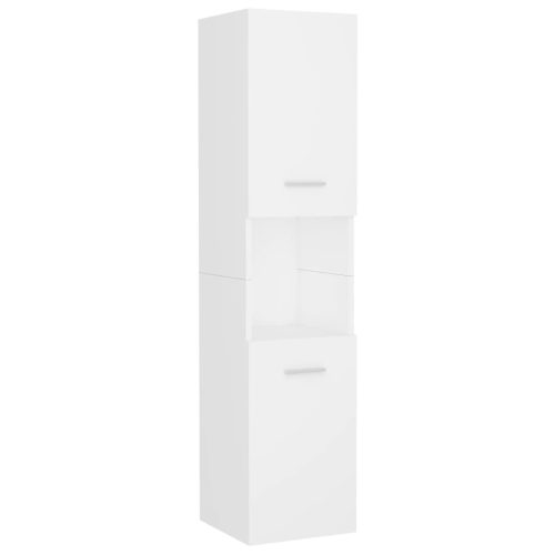  fehér szerelt fa fürdőszobai bútorszett