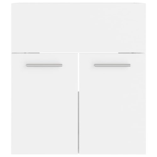  fehér szerelt fa mosdószekrény beépített mosdókagylóval