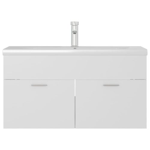  fehér szerelt fa mosdószekrény beépített mosdókagylóval