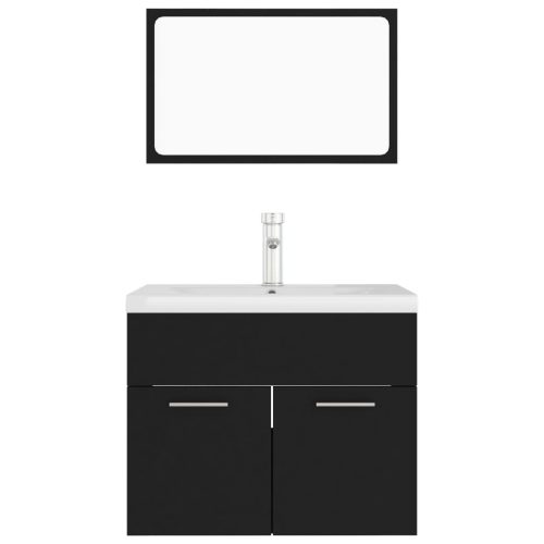  fekete forgácslap fürdőszobai bútorszett