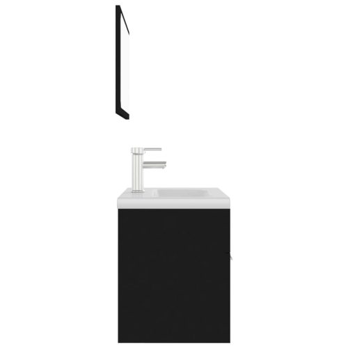  fekete forgácslap fürdőszobai bútorszett