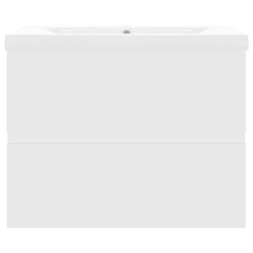  fehér szerelt fa mosdószekrény beépített mosdókagylóval