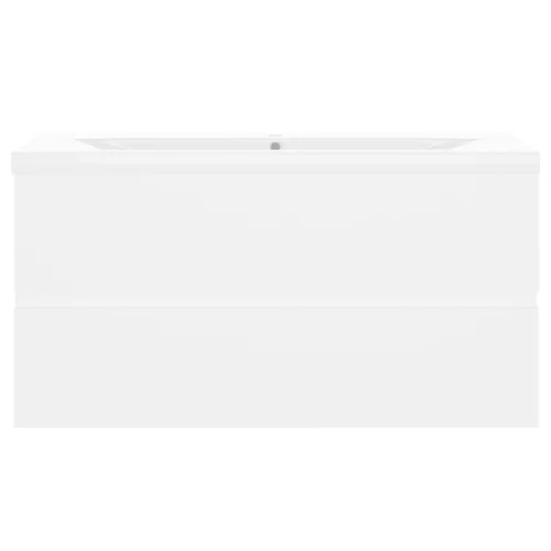  fehér szerelt fa mosdószekrény beépített mosdókagylóval