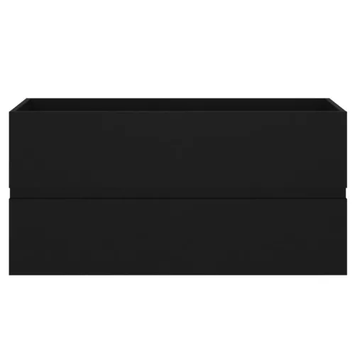  fekete szerelt fa mosdószekrény beépített mosdókagylóval