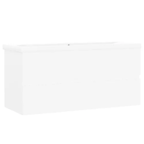  fehér szerelt fa mosdószekrény beépített mosdókagylóval