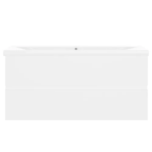  fehér szerelt fa mosdószekrény beépített mosdókagylóval