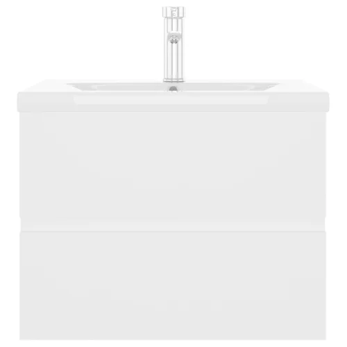  fehér szerelt fa mosdószekrény beépített mosdókagylóval