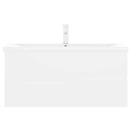  fehér szerelt fa mosdószekrény beépített mosdókagylóval