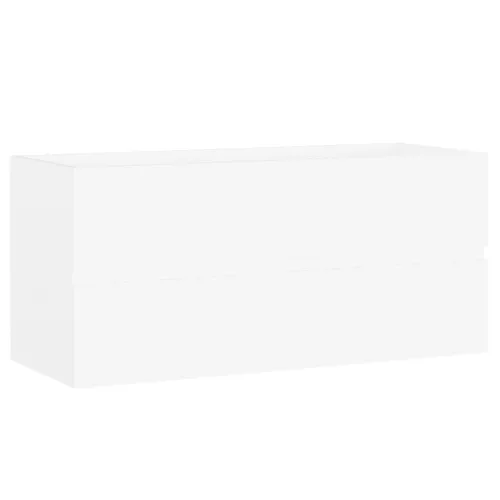  fehér szerelt fa mosdószekrény beépített mosdókagylóval