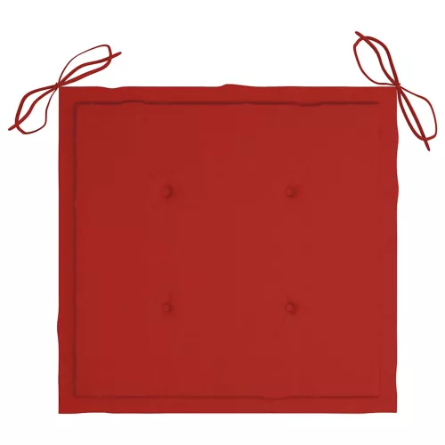  4 db összecsukható tömör tíkfa kerti szék párnákkal