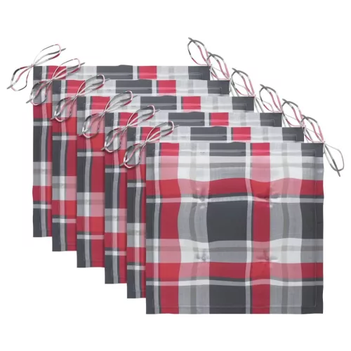  6 db összecsukható tömör tíkfa kerti szék párnával