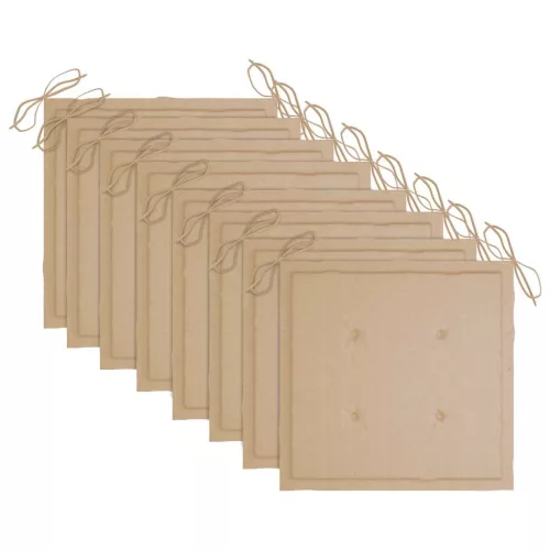  8 db összecsukható tömör tíkfa kerti szék párnával