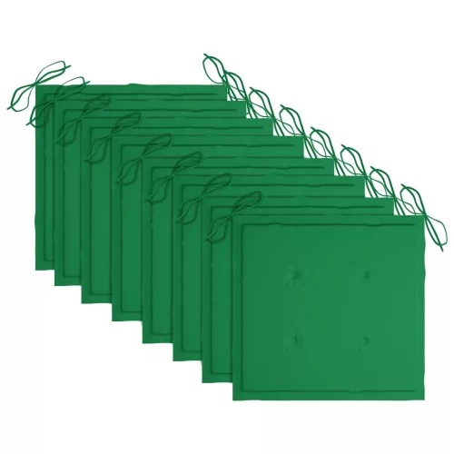  8 db összecsukható tömör tíkfa kerti szék párnával