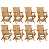  8 db tömör tíkfa kerti szék bézs párnákkal