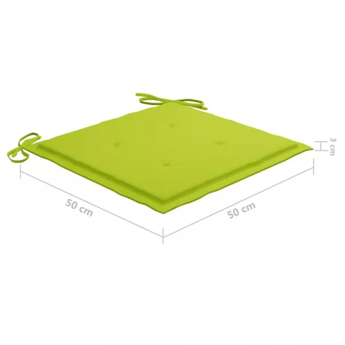  4 db tömör tíkfa kerti szék élénkzöld párnákkal