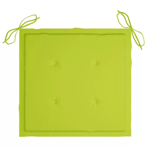  8 db tömör tíkfa kerti szék élénkzöld párnákkal