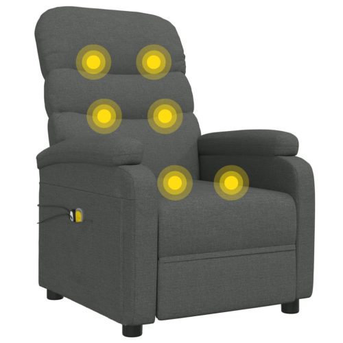  sötétszürke szövet elektromos masszázsfotel